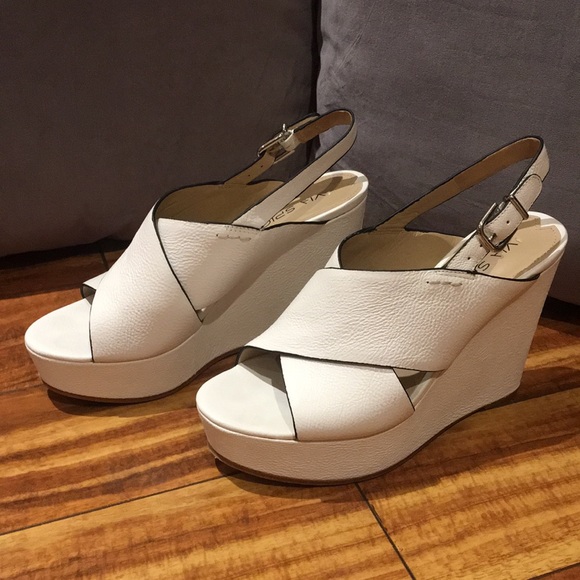 Via Spiga Orlando Crisscross Leather Wedge Sandal - Picture 2 of 4